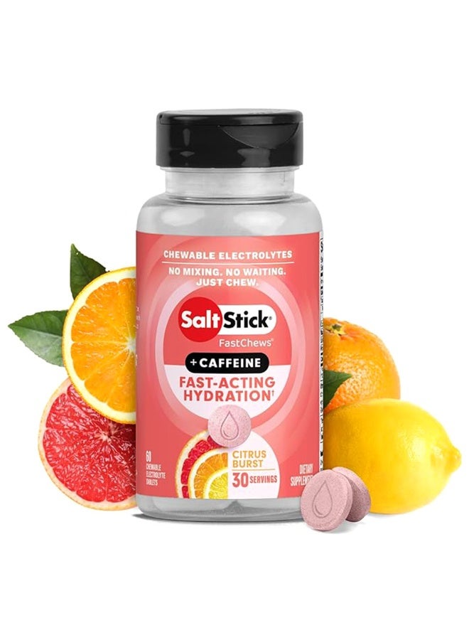 SaltStick Electrolytes FastChews Citrus Burst, Chewable Hydration Tablets, Sodium Potassium Magnesium Calcium, 60 Chewable Tablets - Image 1